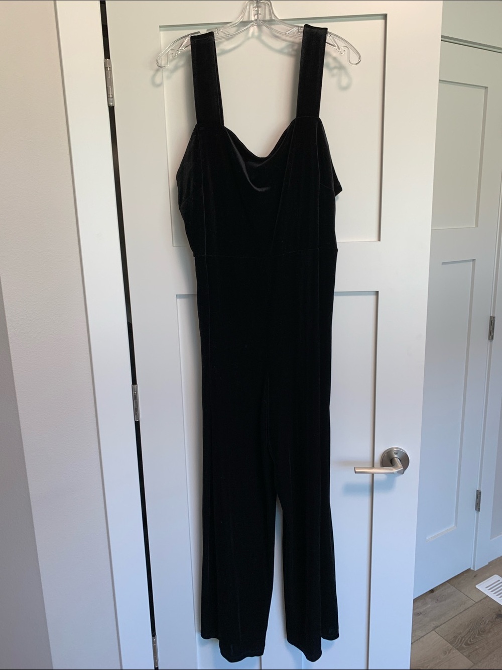 Black Velvet Wide-Leg Jumpsuit